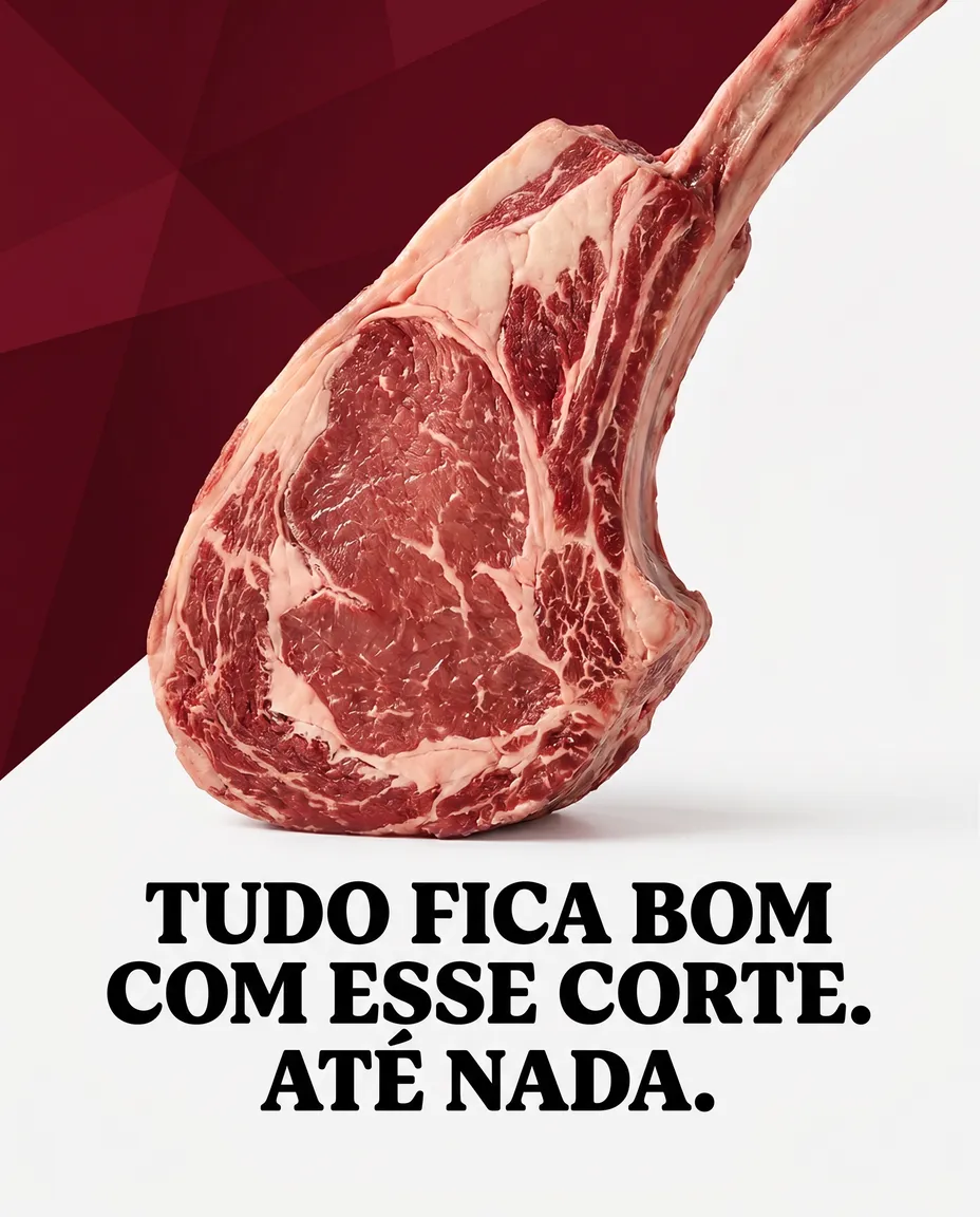 Arte profissional para açougue gerada pela FARM — exemplo 13