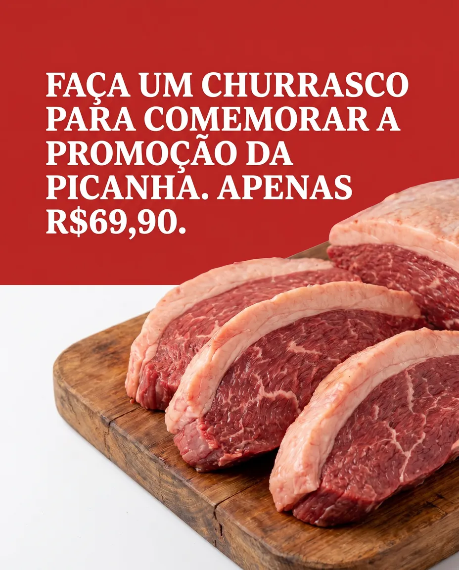 Arte profissional para açougue gerada pela FARM — exemplo 5