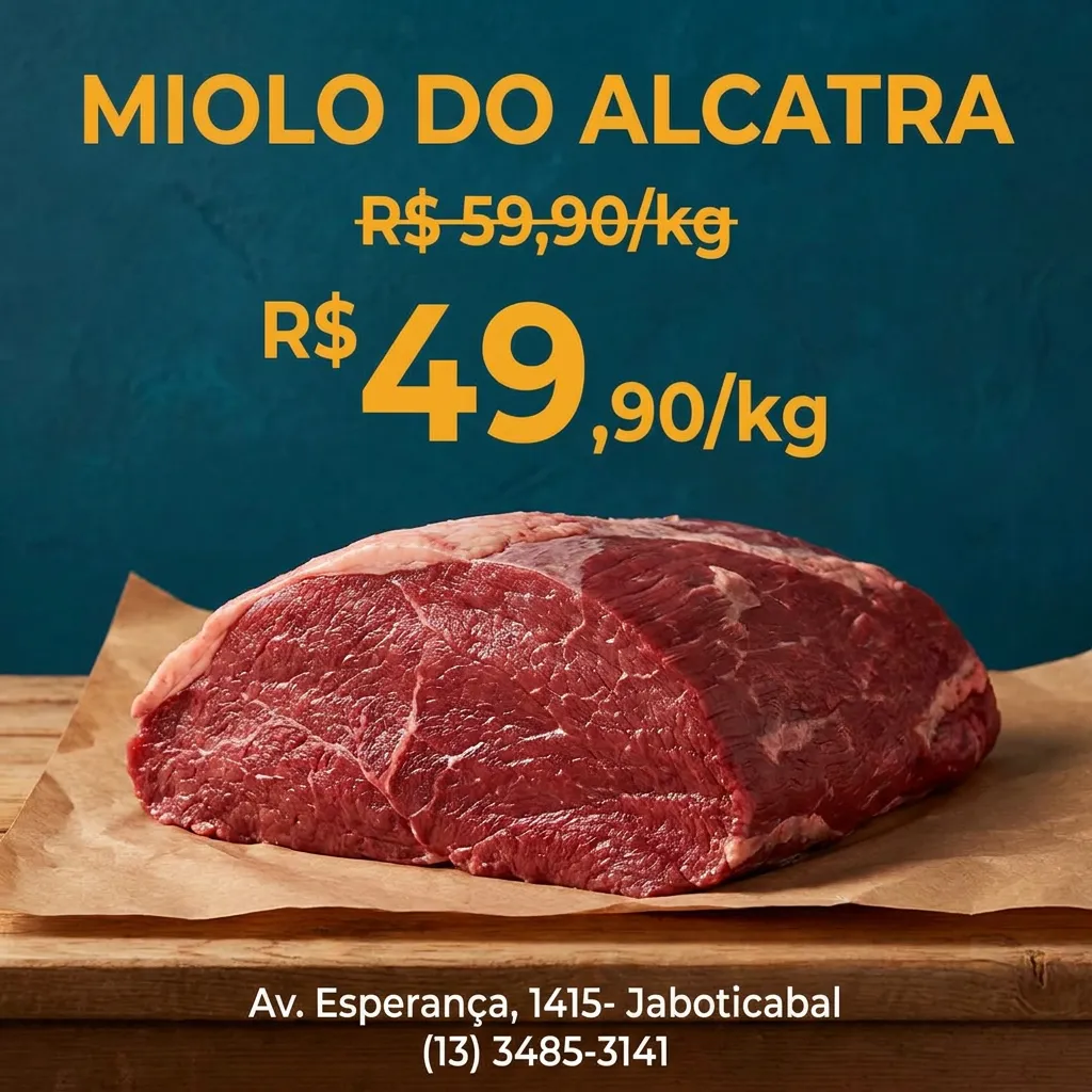Post de promoção de carne gerado pela FARM