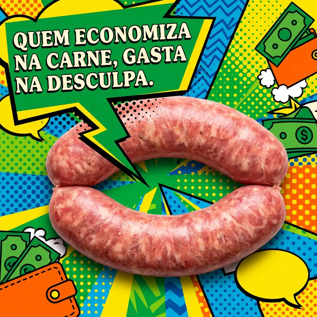 Arte profissional para açougue gerada pela FARM — exemplo 1
